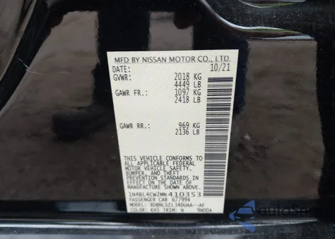 2021 Nissan Altima Sr Intelligent Awd из США, поврежденный, VIN 1N4BL4CW2MN410353